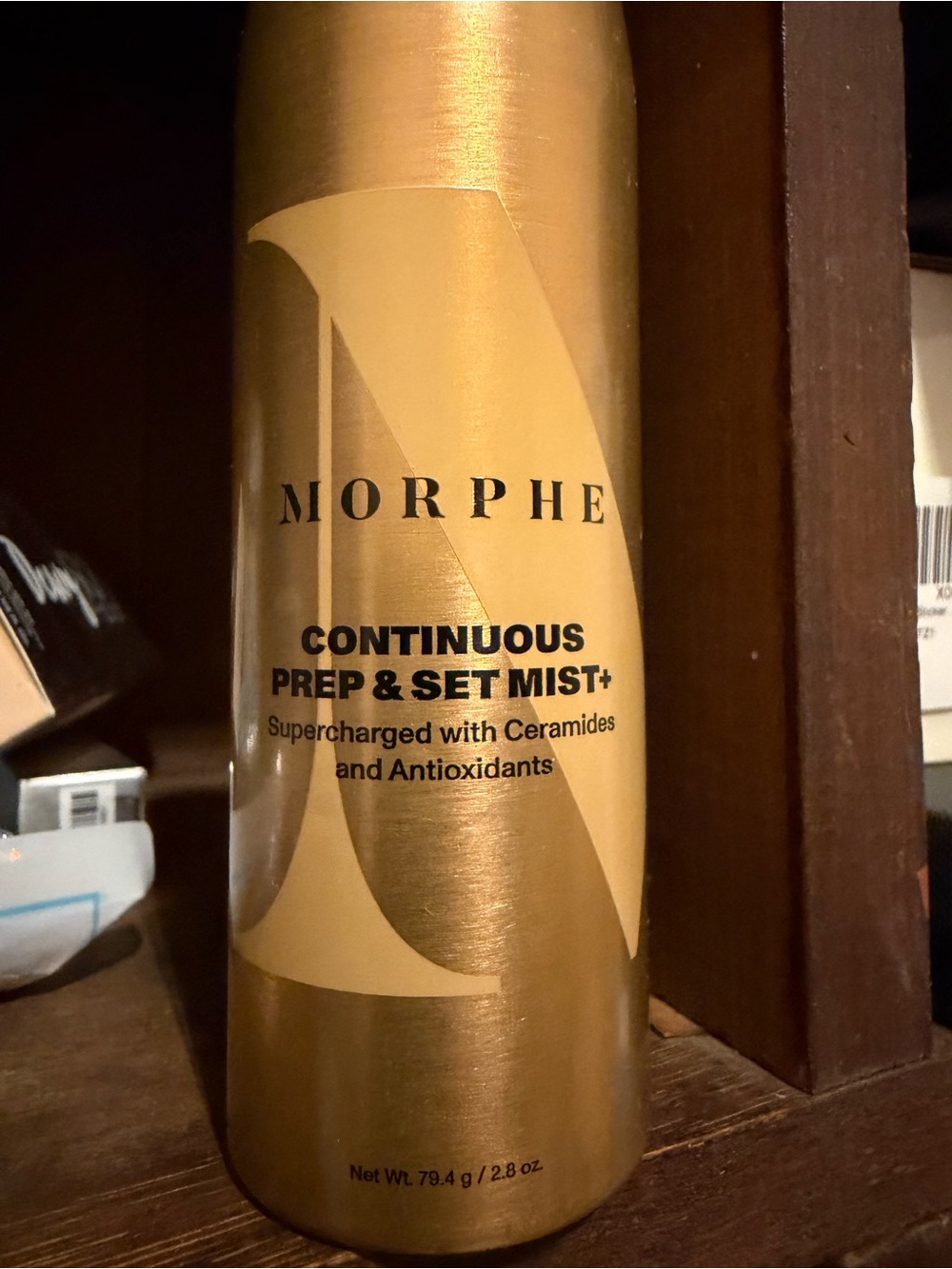 Morphe Prep & Set Mist — Metallic Gold Bottle